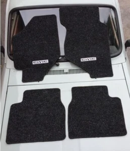 Fit For Civic wagon Shuttle EF EE ED EF5 4WD Floor Mats Ribbed black 4Pcs 88-91 - Picture 1 of 2