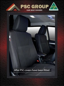 SEAT COVERS FIT TOYOTA HILUX FRONT PAIR (2) AND REAR PREMIUM NEOPRENE WATERPROOF - Picture 1 of 8