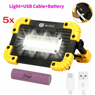 Rechargeable LED COB Work Light Car Garage Mechanic Flashlight Flood Spot Lamps - Image 1 of 4