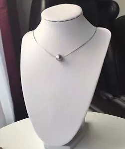 Silber Perlen Halskette mit Anhänger|Muschelkernperlen 10mm|925 Sterlingsilber - Bild 1 von 5