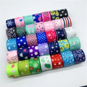 Mix Style Grosgrain Ribbon -Colorful Printed Ribbons Craft Sewing Supply 10Yards - Picture 1 of 14