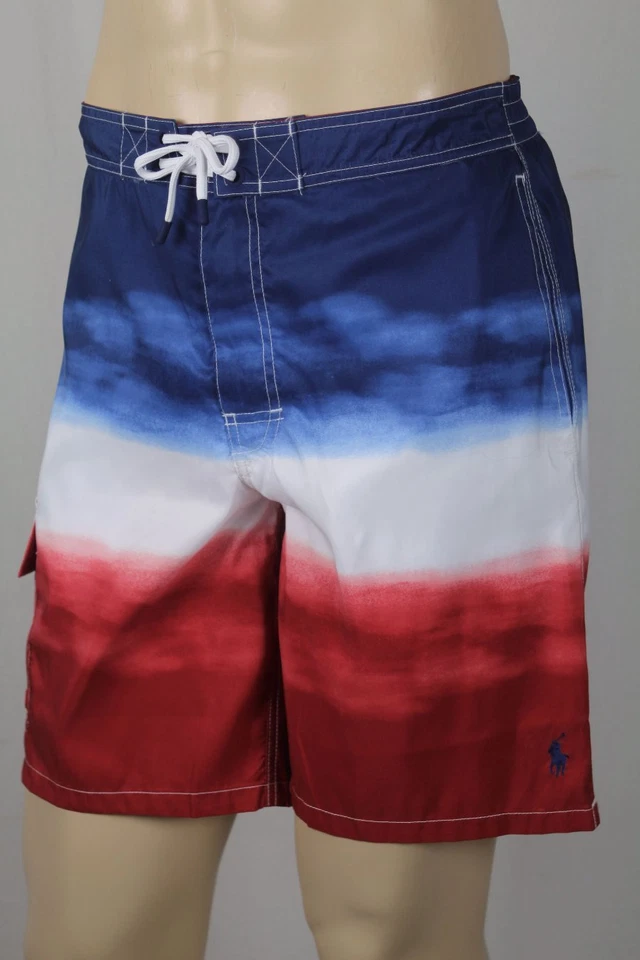 Polo Ralph Lauren Patriótico Tie Dye Traje de Baño Pantalones Cortos Rojo Blanco Azul Nuevo con Etiquetas Foto 1 de 1