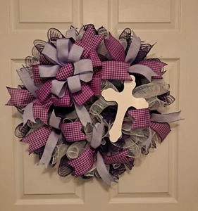 Cross wreath for front door- Handmade - Picture 1 of 1