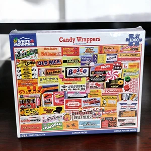 Rompecabezas de 1000 piezas White Mountain vintage "Candy Wrappers" nuevo en caja sellado - Imagen 1 de 6