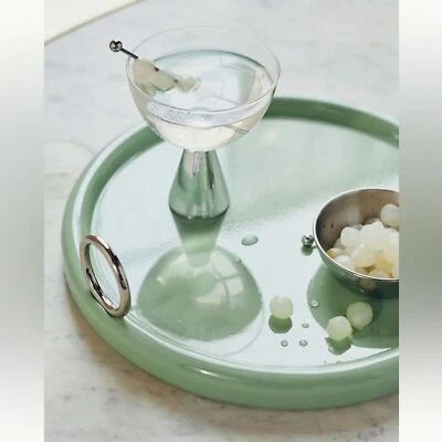 Anthropologie OVALINE LAQUER BAR TRAY Style No.  4554H894AA Color:  Light Green - Image 1 of 4