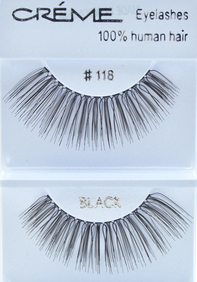 12 pares de pestañas en crema 100 % cabello humano #118 Foto 1 de 1