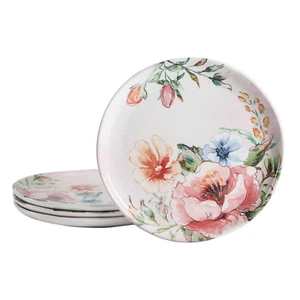 Bico Piatti da Pranzo in Ceramica Rosa Tarassaco 27,6 cm, Set di 4, per Pasta, Insalata - Foto 1 di 2