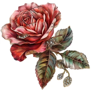 Wandtattoo Aufkleber Aquarell Rose Wandaufkleber 18X18cm Groß - Bild 1 von 1