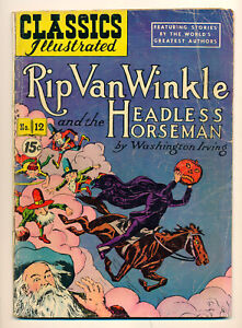 Classics Illustrated #12 Rip Van Winkle Headless Horseman 2nd Ed 3.5 VG- 1944