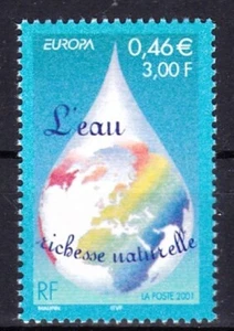 FRANCE #2817 MNH WORLD MAP IN A DROP OF WATER (EUROPA CEPT 2001) - Foto 1 di 1