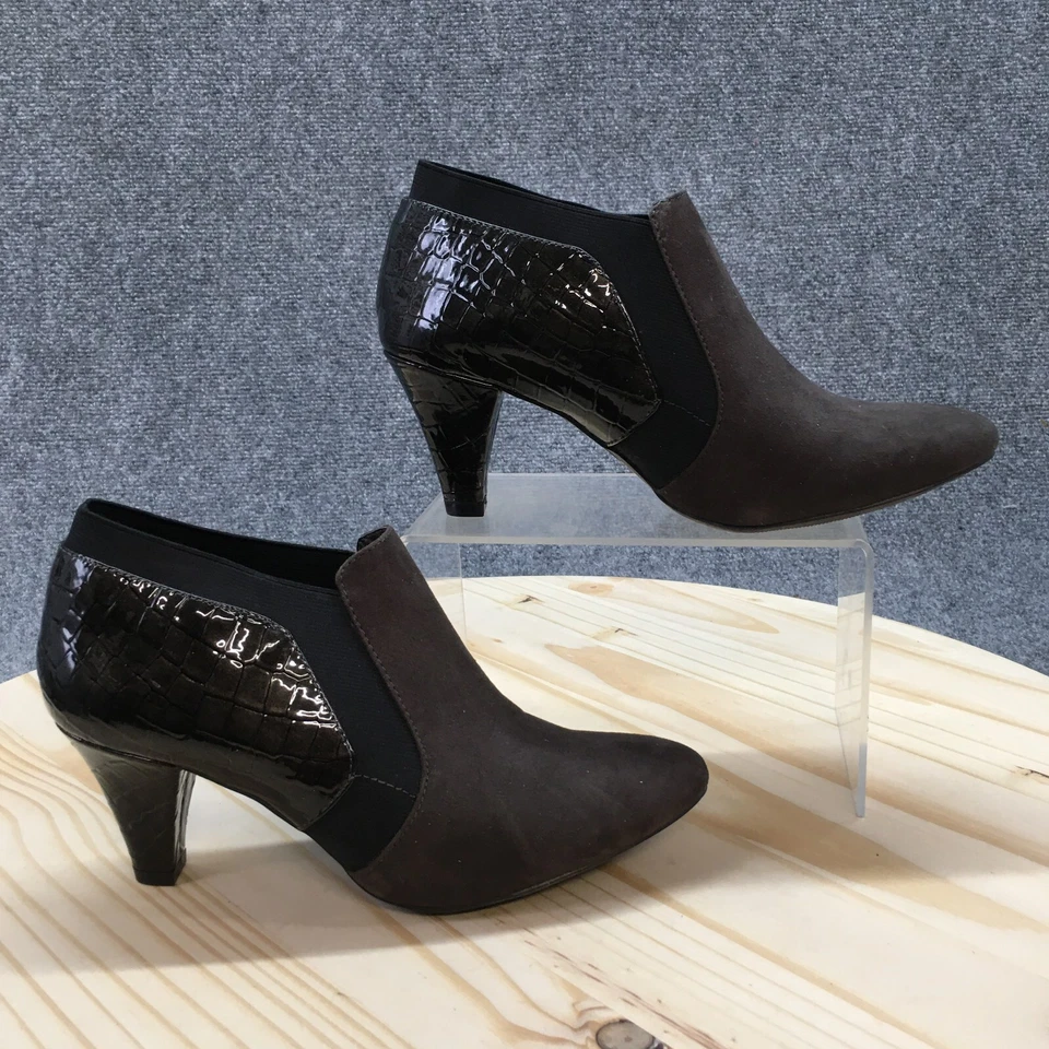 East 5th Botas Mujer 7.5 M Quiney Informales Tacones Sin Cordones Botines Tela Negra Foto 1 de 4