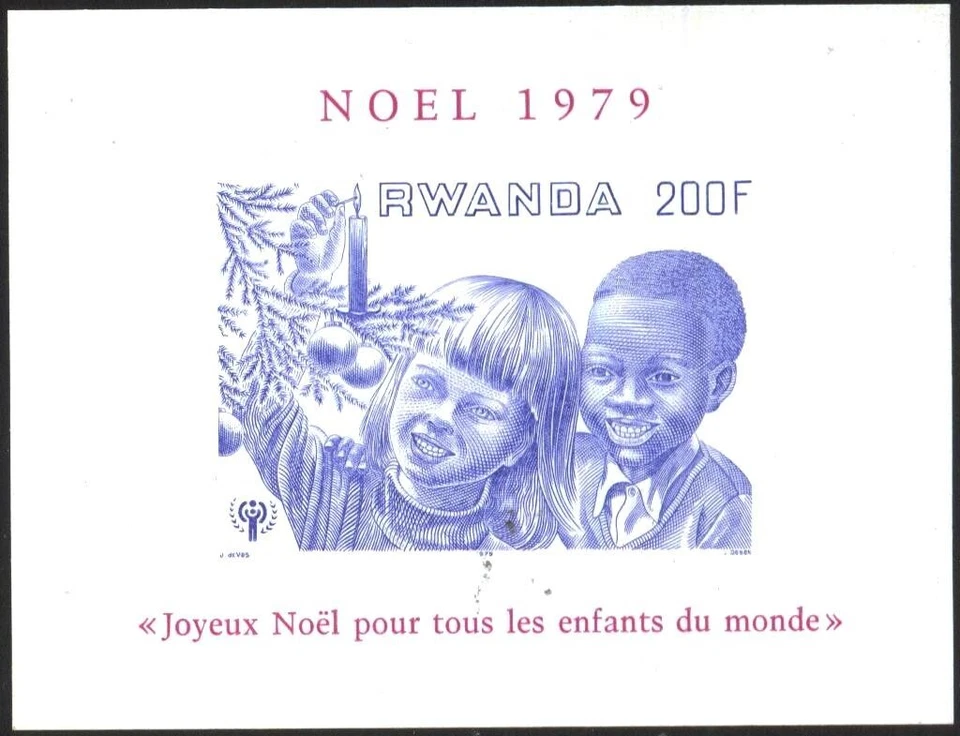 Mint  S/S imperforate Christmas  1979  from Rwanda   avdpz - Image 1 of 1