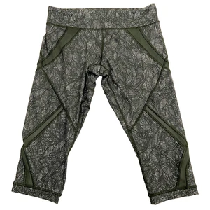 Lululemon Cool to Street kurze Leggings mit Netzeinsätzen grün Blätterdruck Größe 8 - Bild 1 von 7