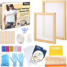 42 Pieces Screen Printing Kit with Instructions, Include 2 Pieces Wood Silk Scre