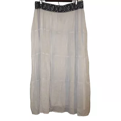 Women’s Size 1X White Tiered Maxi Skirt Fully Lined IN Studio Brand Boho Peasant - Image 1 of 4
