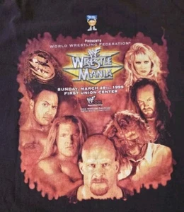 Vintage 1999 WWF WWE WrestleMania XV 15 Raging Climax T-Shirt Size L Sable Rock - Picture 1 of 19