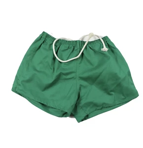 NOS Vtg 80s Youth Size 18 Blank Running Jogging Soccer Shorts Green Cotton USA - Picture 1 of 6