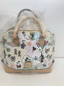 2018 DOONEY & BOURKE MICKEY MINNIE WALT DISNEY WORLD WHITE SKETCH PURSE NOS NWT - Picture 1 of 16