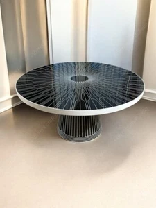 3D Round pedestal Centre Table / Resin Inlaid Coffee Table, Custom Side Table - Picture 1 of 2