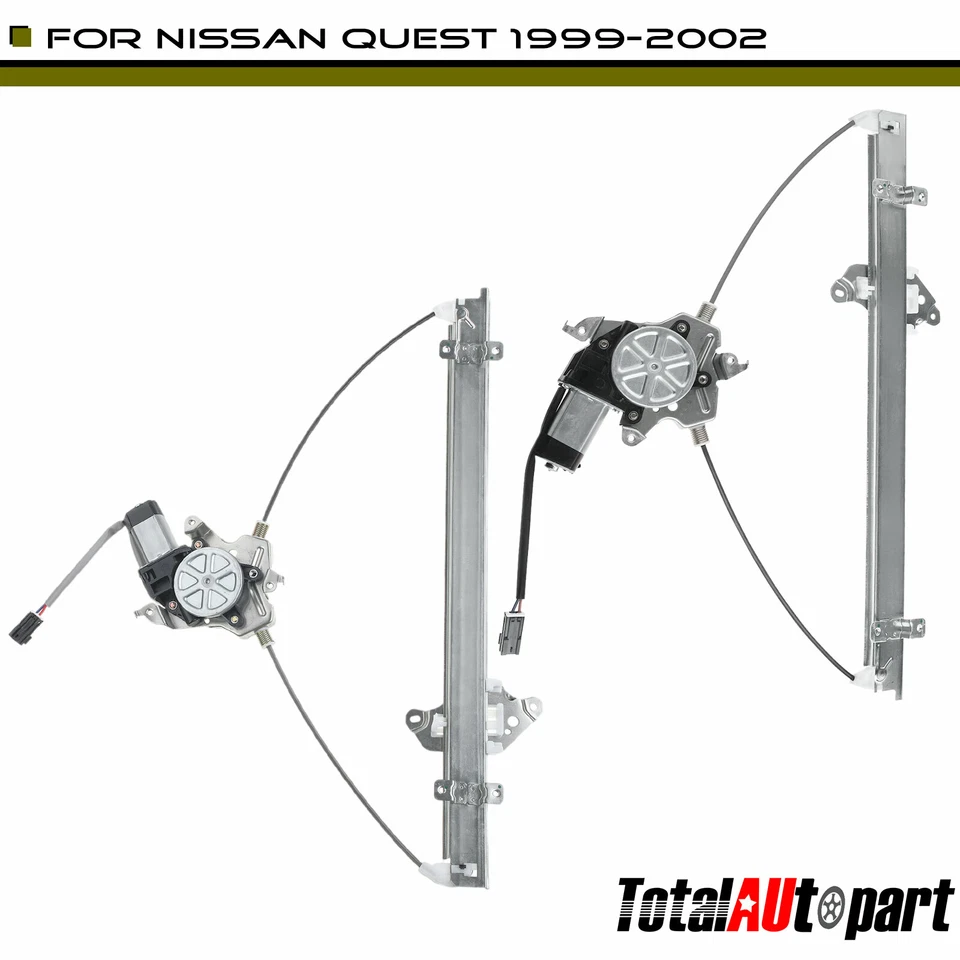 2x Regulador de ventana eléctrica con motor para Nissan Quest 1999-2002 delantero izquierdo y derecho Foto 1 de 4