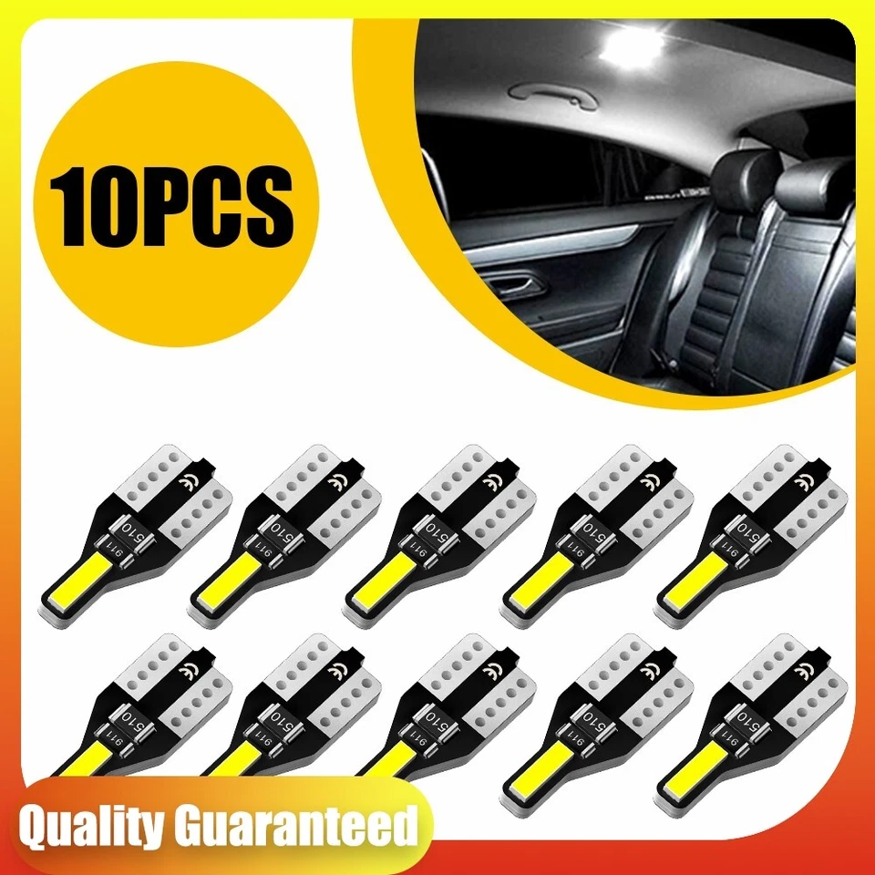 Lâmpadas cunha interior placa de licença 10X AUXITO T10 194 168 LED CANBUS - Imagem 1 de 4