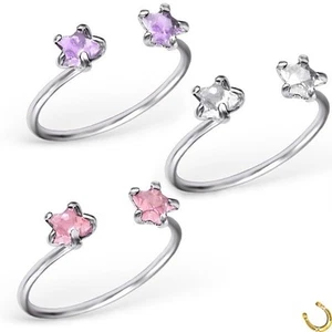 ZEHENRING Kristall Stern 925 Sterling Silber Zeh-Ring Fuß-Ring / C597 - Bild 1 von 5