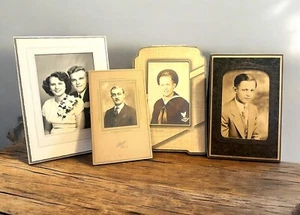 Lote De 4 Tarjetas De Gabinete De Colección Líbano PA Hombres Mujeres Militar Boda Retratos - Imagen 1 de 10