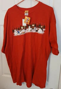 Vintage Snoopy Peanuts Gang Winter Christmas T-shirt 2XL New With Tags - Picture 1 of 4