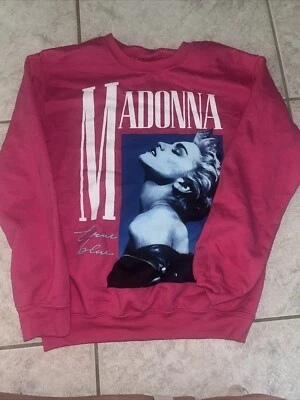 Madonna True Azul Rosa Pullover Manga Larga Sudadera Para Mujer Pequeña Foto 1 de 4