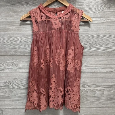 Top Mujer Rosa Boho Hada Floral Talla L Crochet Encaje Malla Caprichoso Cottagecore Foto 1 de 4