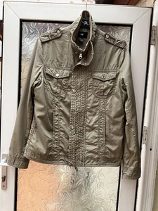 H&M mens khaki green casual lightweight lined cotton  jacket size UK 44” chest - Picture 1 of 10