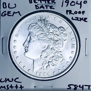 1904 O BU GEM MORGAN SILVER DOLLAR UNC MS+++ U.S. MINT RARE COIN 5847 - Picture 1 of 3