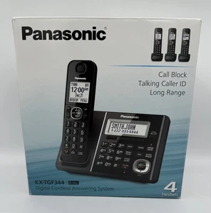 New Panasonic Cordless Phone Answering System 4 Handsets KX-TGF344 - Open Box - Picture 1 of 13