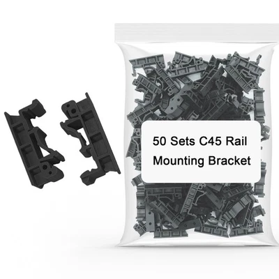 DQLIOWUO 50Sets C45 DIN Rail PCB Mounting Bracket, Holder Carrier Clips, 15mm or 35mm