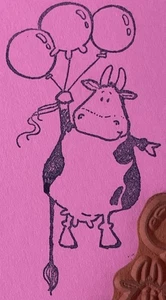Penny schwarz Party gebunden Kuh Luftballons klammern Gummistempel - Bild 1 von 2