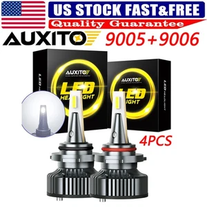 AUXITO Y13 9005?9006?LED?Headlights?Kit?Combo?6500K?Bulb?Hi Lo?Beam?Super?Bright - Picture 1 of 15