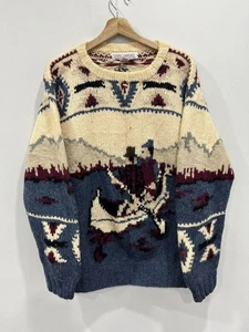 Vintage Josh Ashford Strickpullover kuschelig Rundhals Boot Angeln - Bild 1 von 4