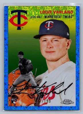 Louie Varland 2023 Topps Chrome Rookie Blue Mini-Diamond /199 #115 - Image 1 of 2