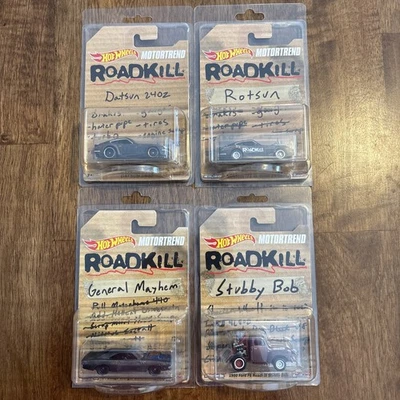 Hot Wheels MOTORTREND ROADKILL DATSUN ROTSUN GENERAL MAYHEM STUBBY BOB 4 piezas Foto 1 de 4
