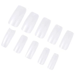 500 piezas uñas postizas transparentes completas transparentes puntas falsas artificiales - Imagen 1 de 8