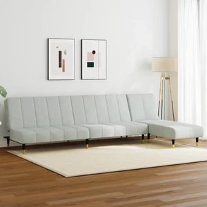 Schlafsofa Schlafcouch Chaiselongue Ecksofa Bettsofa Sofa Couch Samt vidaXL - Bild 1 von 80