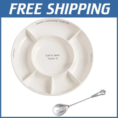 White Ceramic Taco Topping Server - Image 1 of 4