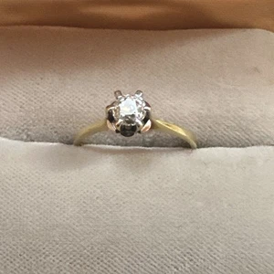 Diamantring Gg 750, 0,25 Karat Solitaire, SI - VS, Wesselton, Gr. 55, 2, 3 Gramm - Bild 1 von 6