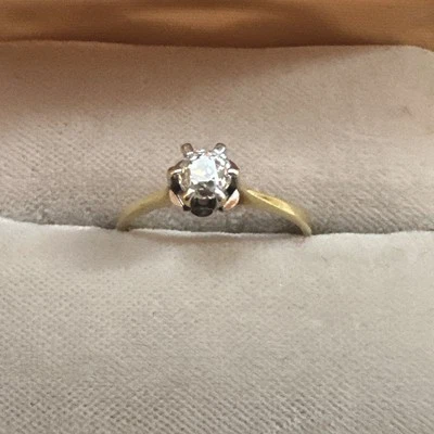 Diamantring Gg 750, 0,25 Karat Solitaire, SI - VS, Wesselton, Gr. 55, 2, 3 Gramm - Bild 1 von 4