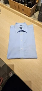 Camisa bordada de seda para hombre 41 azul claro regular NP 80 € como nueva - Imagen 1 de 8