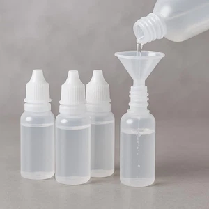 5 Stück 15 ml Kunststoff Tropfflaschen mit Trichter, leer drückbar auslaufsicher Reise - Bild 1 von 8