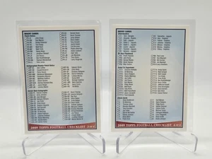 2009 Topps Football Blue Checklist 2 Card Lot #3 and #4 - Picture 1 of 2