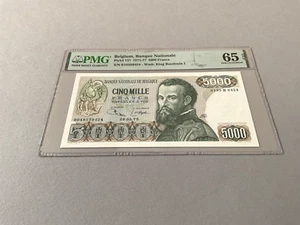 Belgien 5.000 Francs P-137 1975 PMG 65 EPQ - Bild 1 von 4