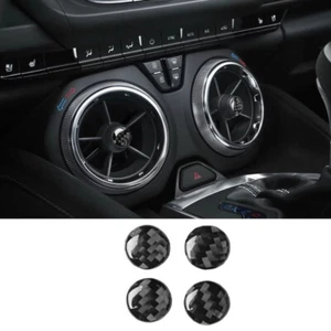 4×Carbon Fiber Air Vent Outlet Trim For Chevrolet Camaro 2017-22 Car Accessories - Picture 1 of 9