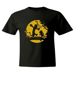 Calvin and Hobbes Let's Go To Play Men Women Unisex Crew Neck Short Top T-Shirt - Picture 1 of 30